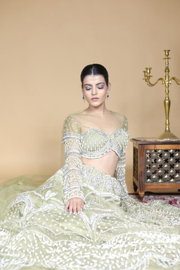 Green Enchantment Lehenga Set - Image 4