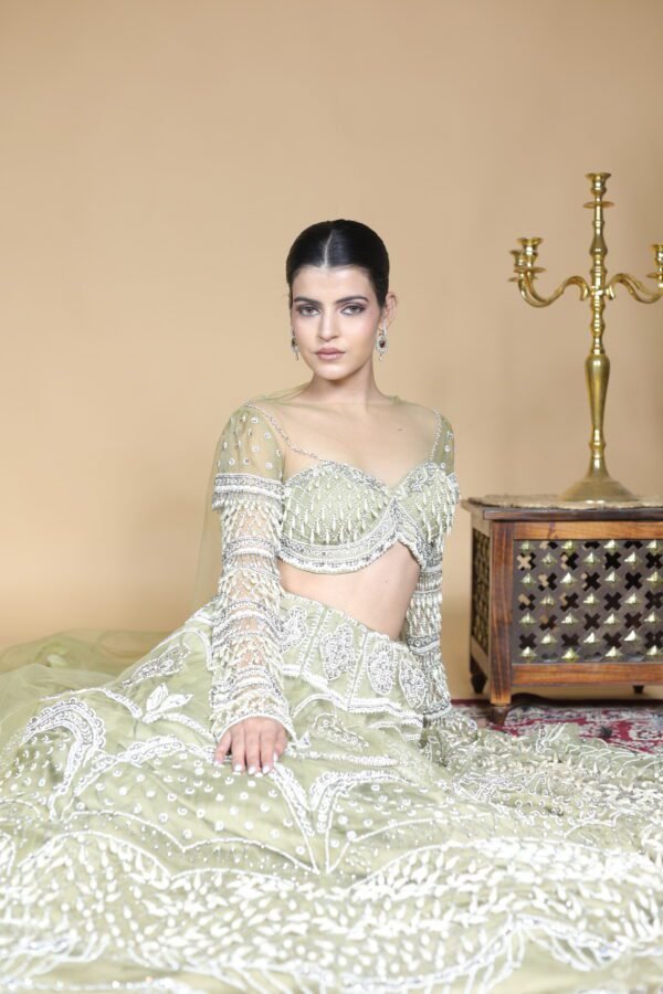 Green Enchantment Lehenga Set - Image 3