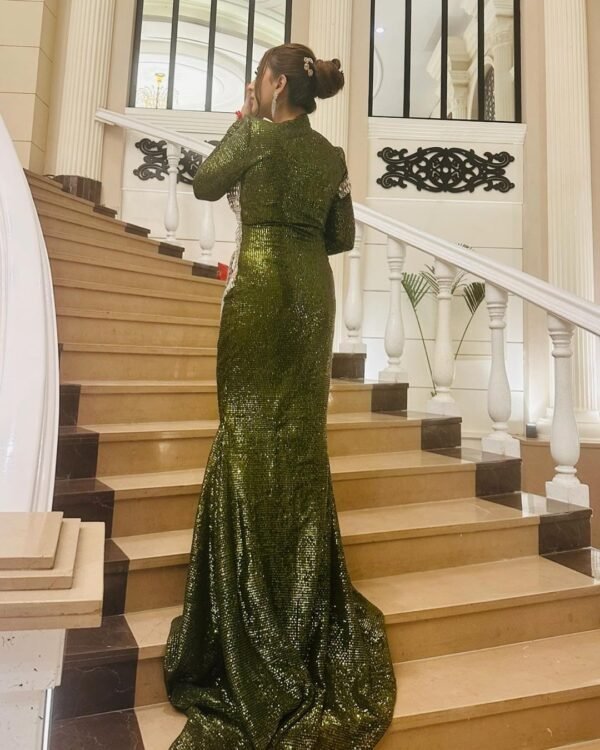 Emerald Sparkle Gown - Image 3